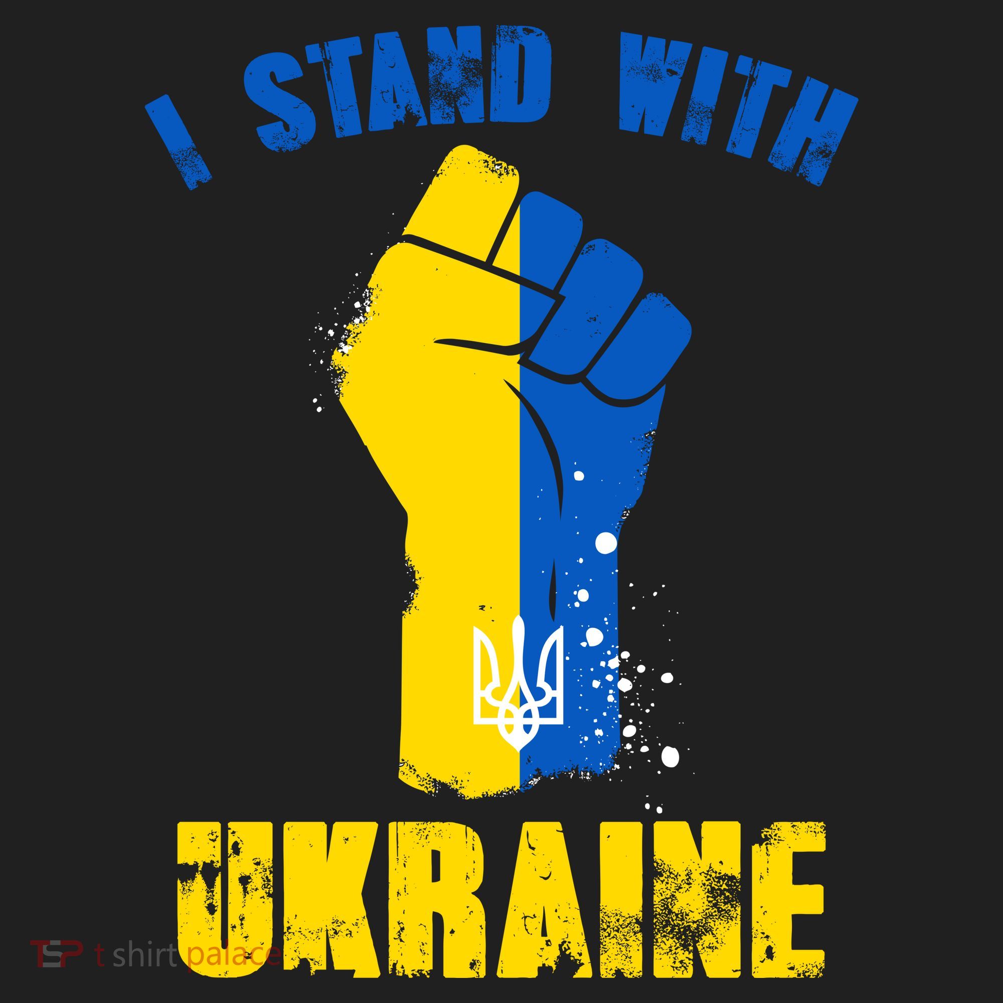I Stand With Ukraine Fist Trident Support Tumbler