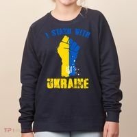 I Stand With Ukraine Fist Trident Support Women's Sweatshirt thumb 0