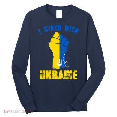 I Stand With Ukraine Fist Trident Support Long Sleeve Shirt