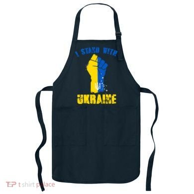 I Stand With Ukraine Fist Trident Support Apron