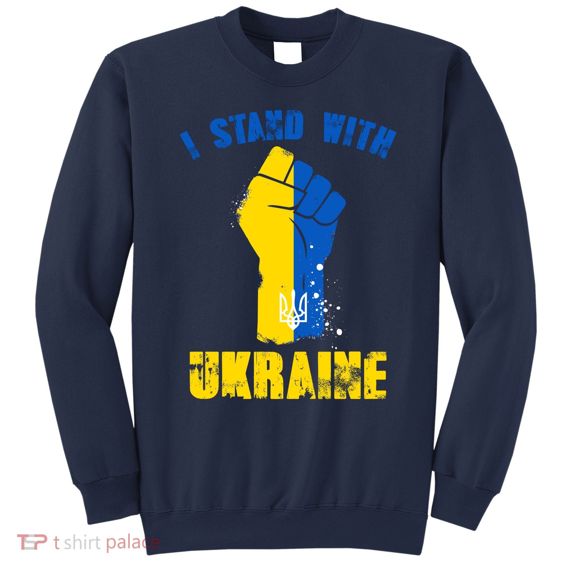 I Stand With Ukraine Fist Trident Support Sweatshirt