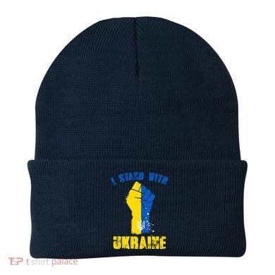 I Stand With Ukraine Fist Trident Support Beanie