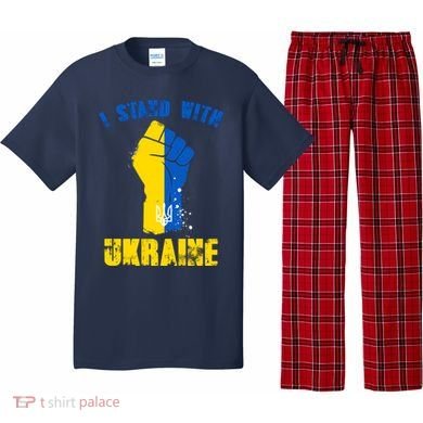 I Stand With Ukraine Fist Trident Support Pajama Set