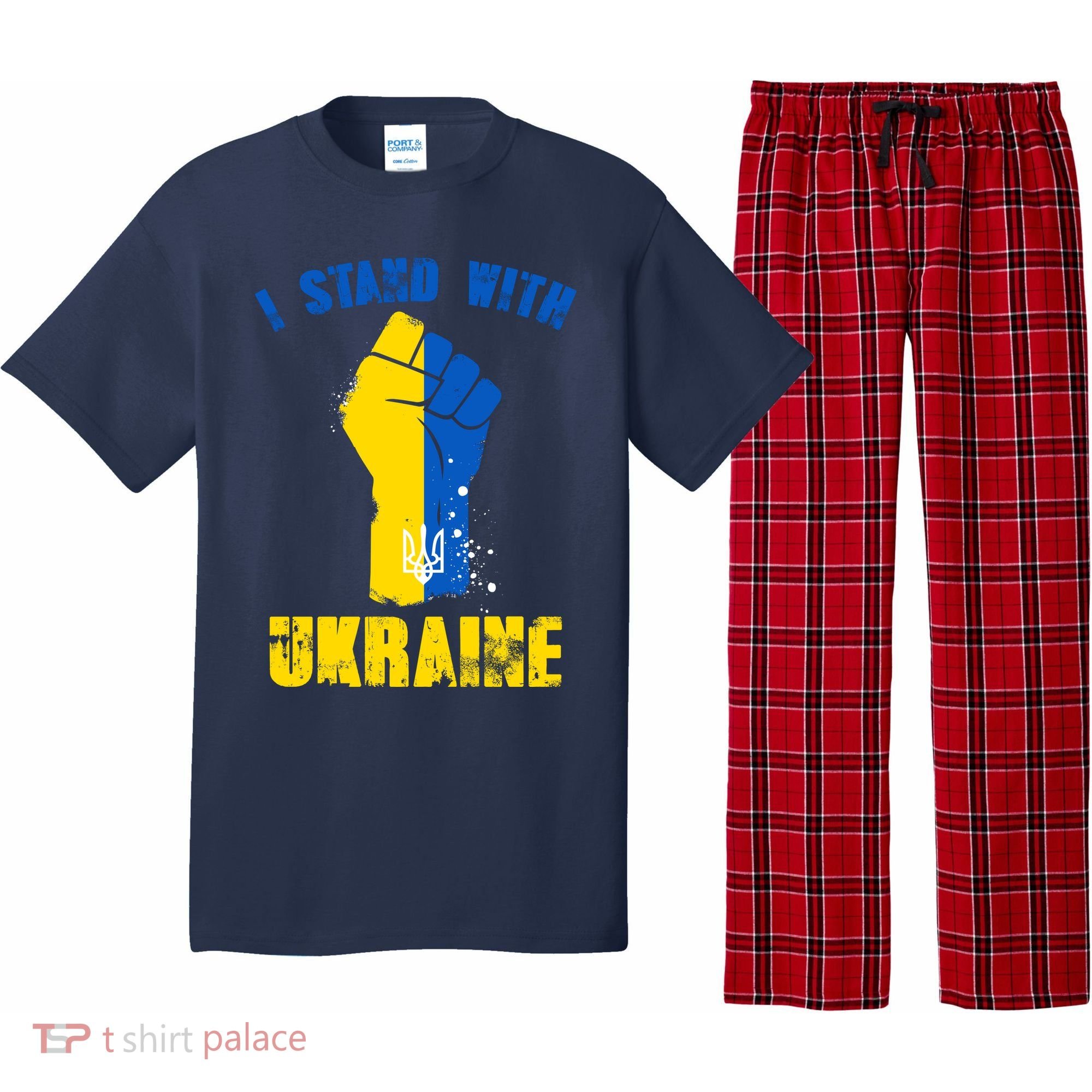 I Stand With Ukraine Fist Trident Support Pajama Set