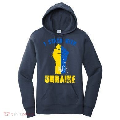 I Stand With Ukraine Fist Trident Support Women's Hoodie