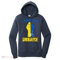 I Stand With Ukraine Fist Trident Support Women's Hoodie thumb 0