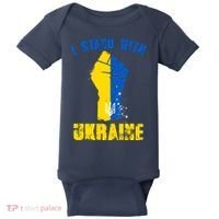 I Stand With Ukraine Fist Trident Support Baby Bodysuit thumb 0