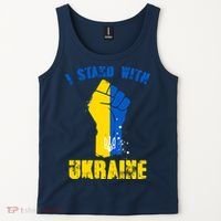I Stand With Ukraine Fist Trident Support Tank Top thumb 2