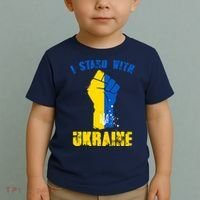 I Stand With Ukraine Fist Trident Support Toddler T-Shirt thumb 2