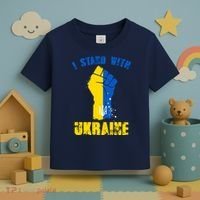 I Stand With Ukraine Fist Trident Support Toddler T-Shirt thumb 3