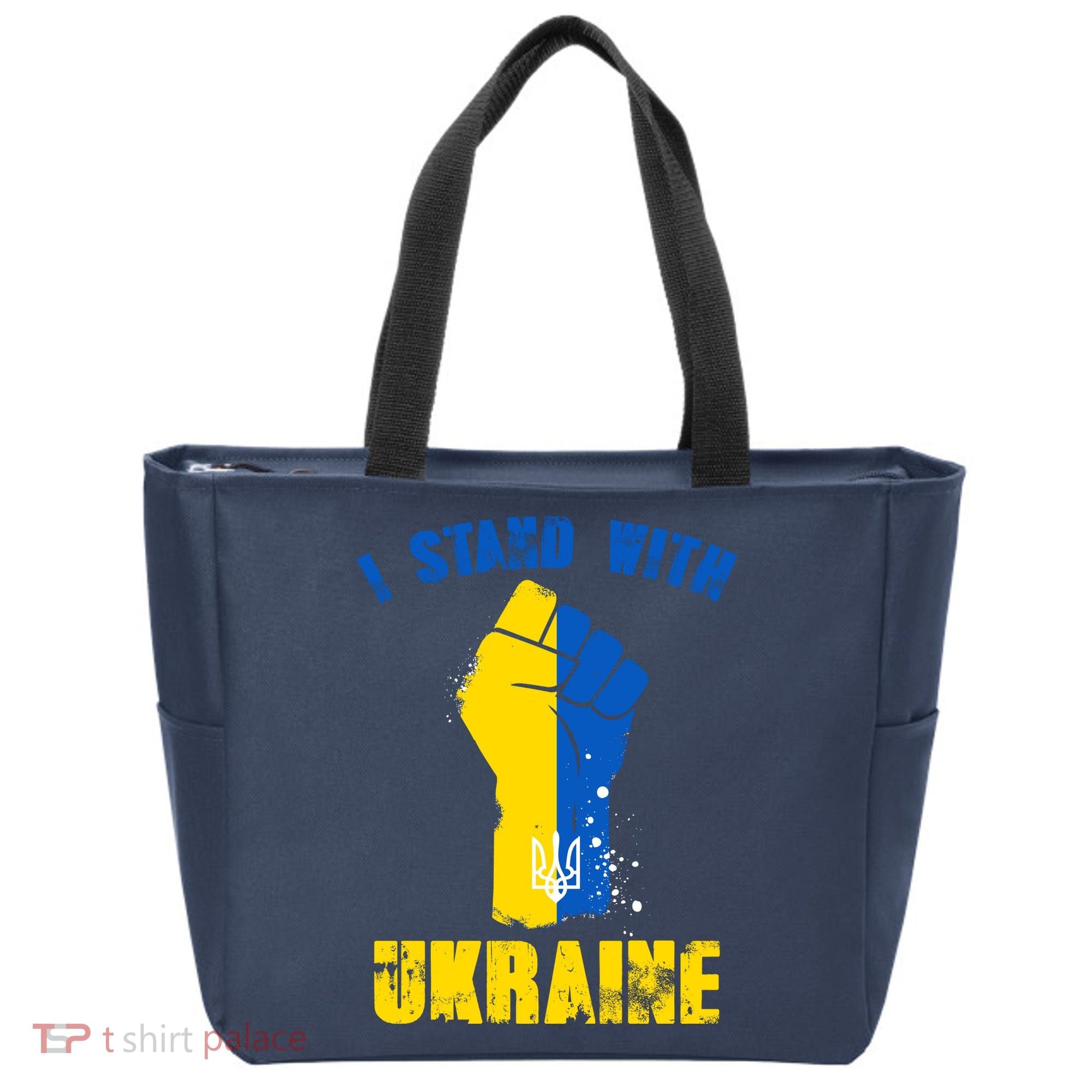 I Stand With Ukraine Fist Trident Support Tote Bag