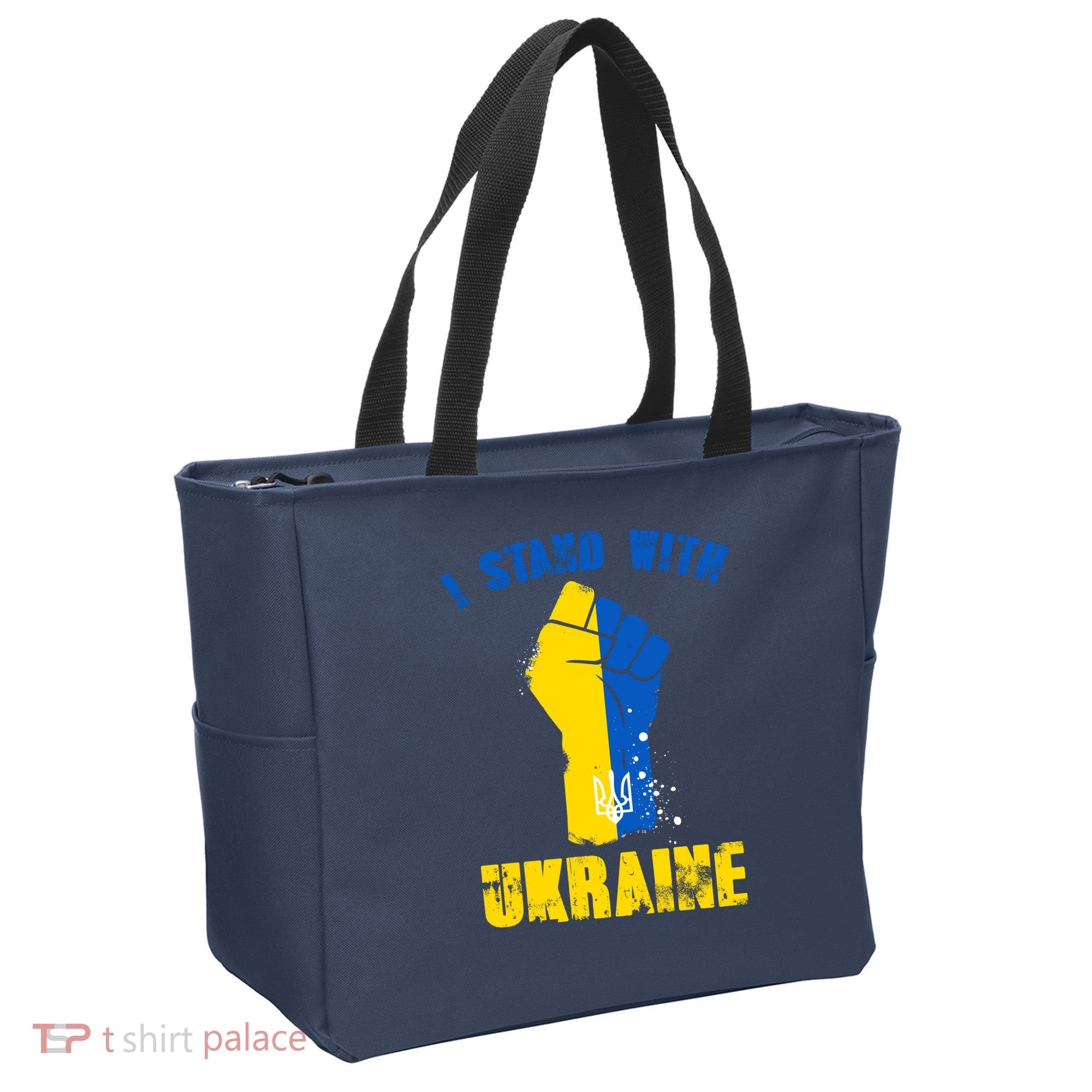 I Stand With Ukraine Fist Trident Support Tote Bag