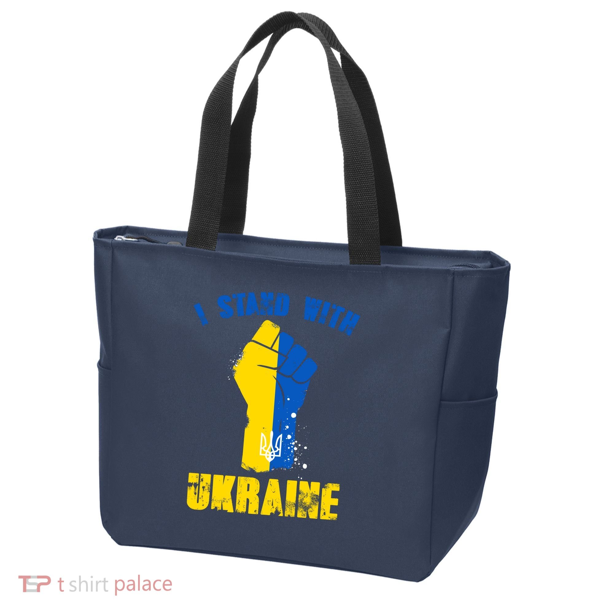I Stand With Ukraine Fist Trident Support Tote Bag