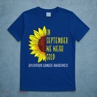 In September Wear Gold Childhood Cancer Awareness Sunflower T-Shirt thumb 5