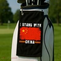 I Stand With China Flag Chinese Flag Great Gift Golf Towel thumb 2