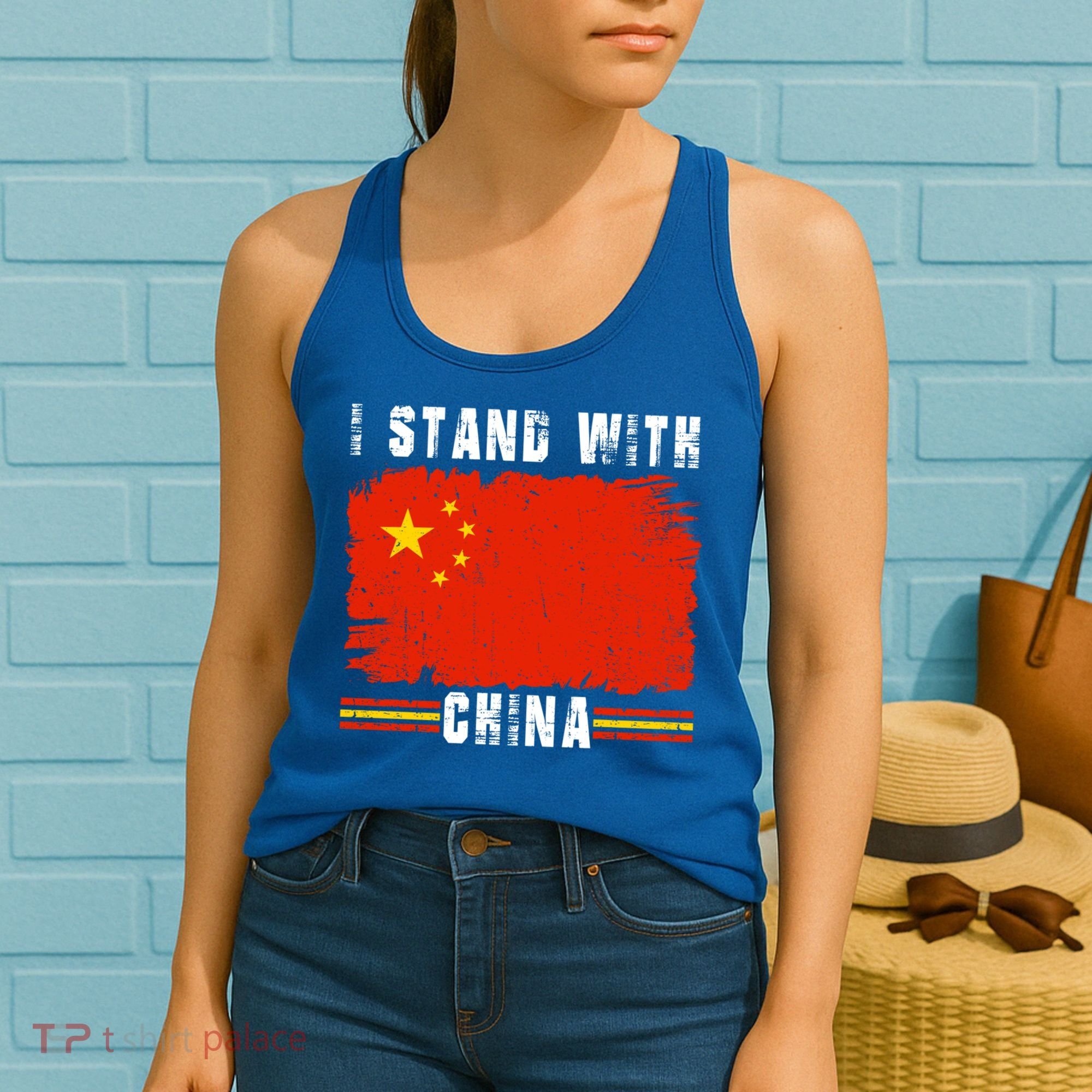 I Stand With China Flag Chinese Flag Great Gift Women's Tank Top