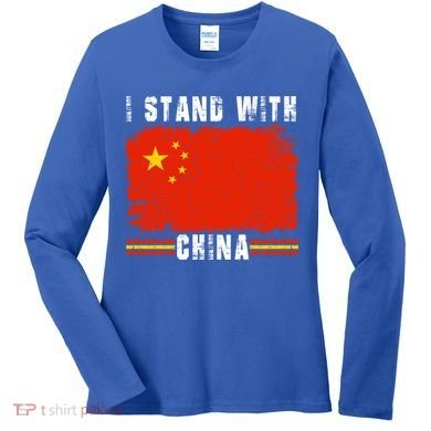 I Stand With China Flag Chinese Flag Great Gift Women's Long Sleeve Shirt