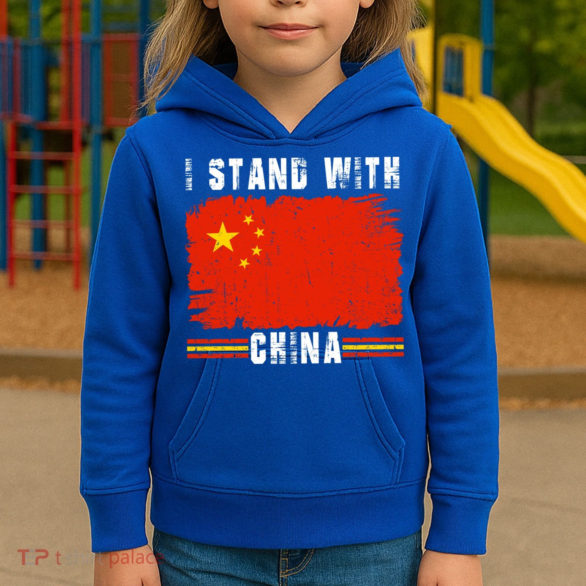 I Stand With China Flag Chinese Flag Great Gift Kids Hoodie