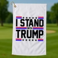 I Stand With Trump Usa Election Golf Towel thumb 1