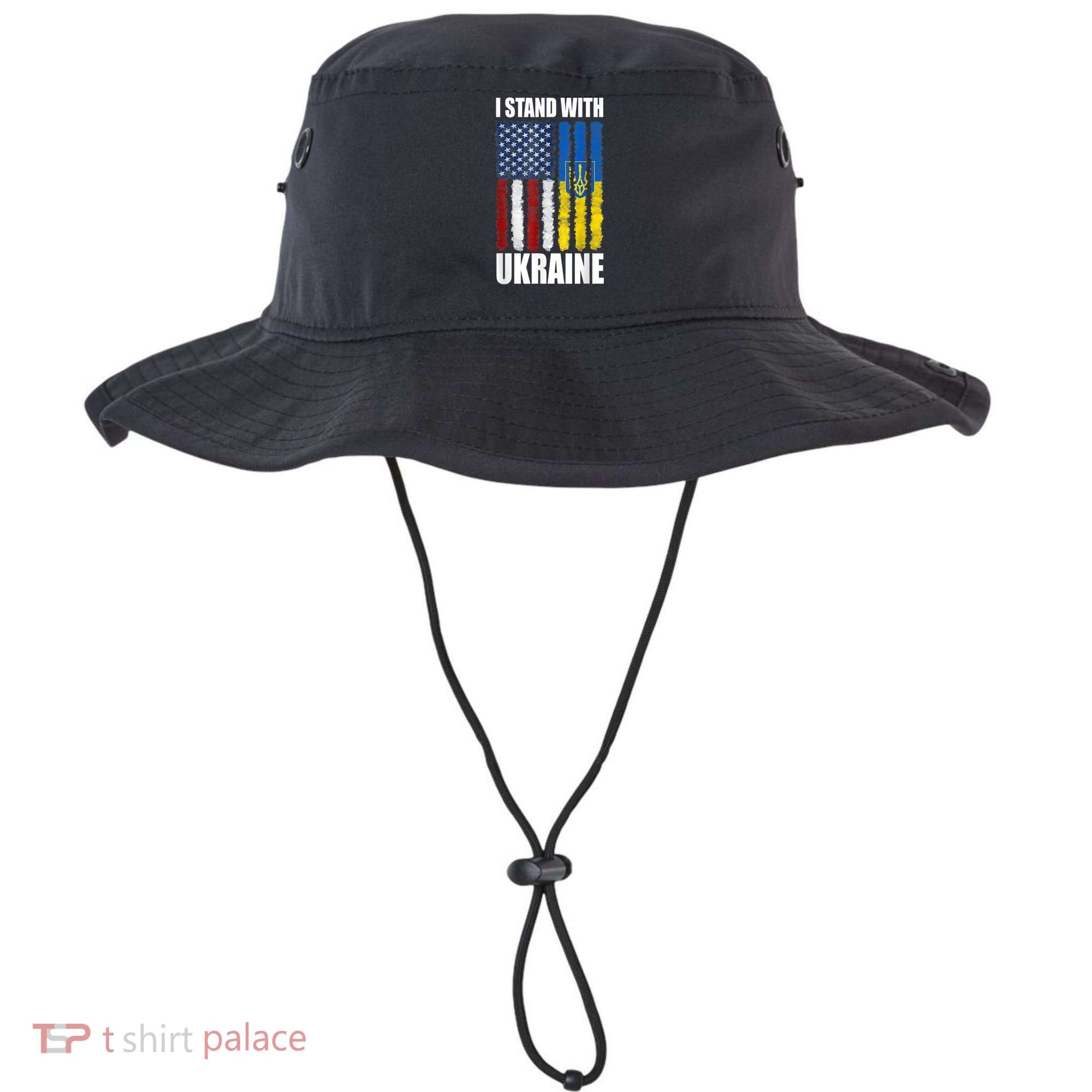 I Stand With Ukraine American Ukrainian Flag Gift Bucket Hat