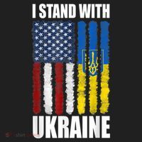 I Stand With Ukraine American Ukrainian Flag Gift Beanie thumb 2