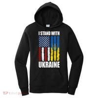 I Stand With Ukraine American Ukrainian Flag Gift Women's Hoodie thumb 0