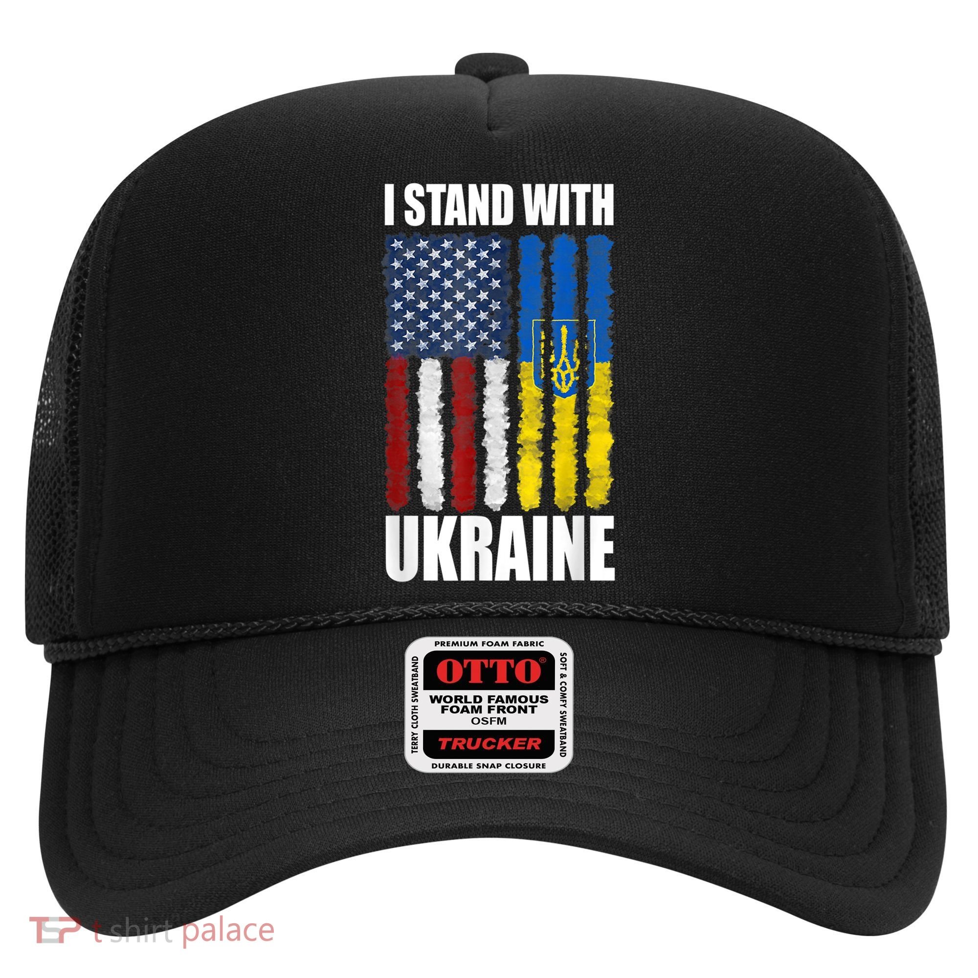 I Stand With Ukraine American Ukrainian Flag Gift Hat