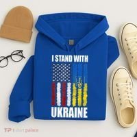 I Stand With Ukraine American Ukrainian Flag Gift Hoodie thumb 4