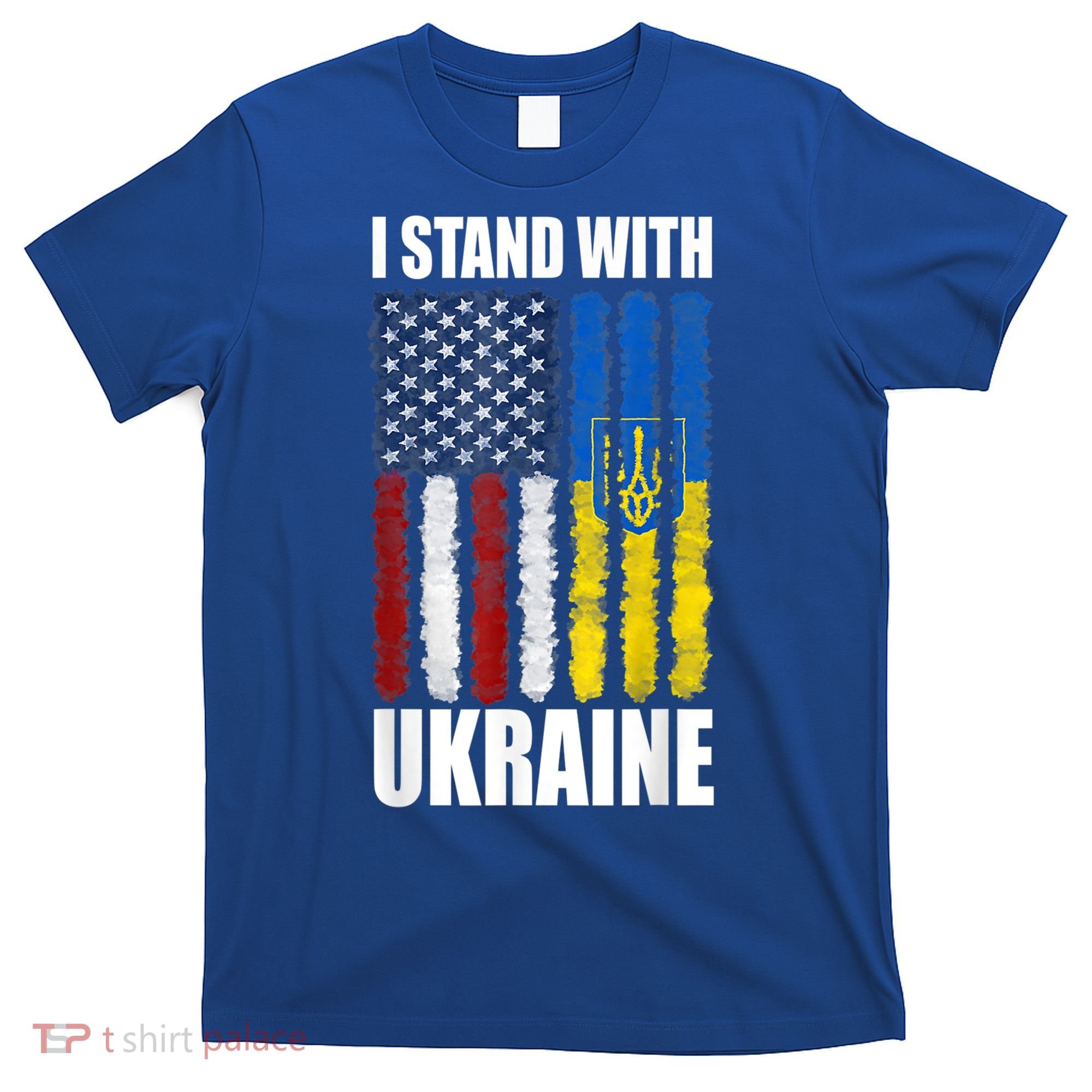 I Stand With Ukraine American Ukrainian Flag Gift T-Shirt