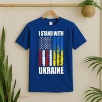 I Stand With Ukraine American Ukrainian Flag Gift T-Shirt thumb 2