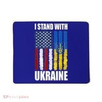 I Stand With Ukraine American Ukrainian Flag Gift Mousepad thumb 0