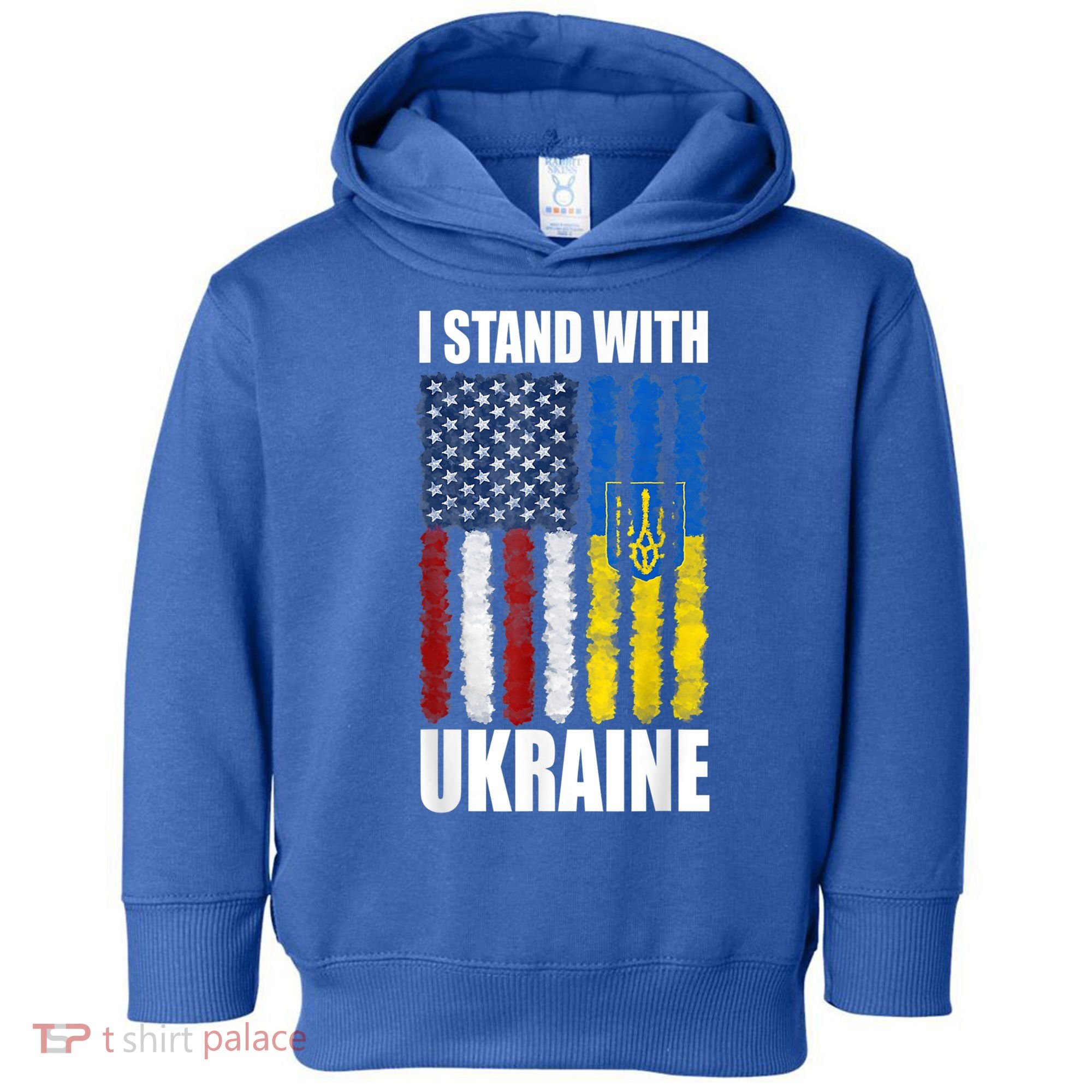 I Stand With Ukraine American Ukrainian Flag Gift Toddler Hoodie