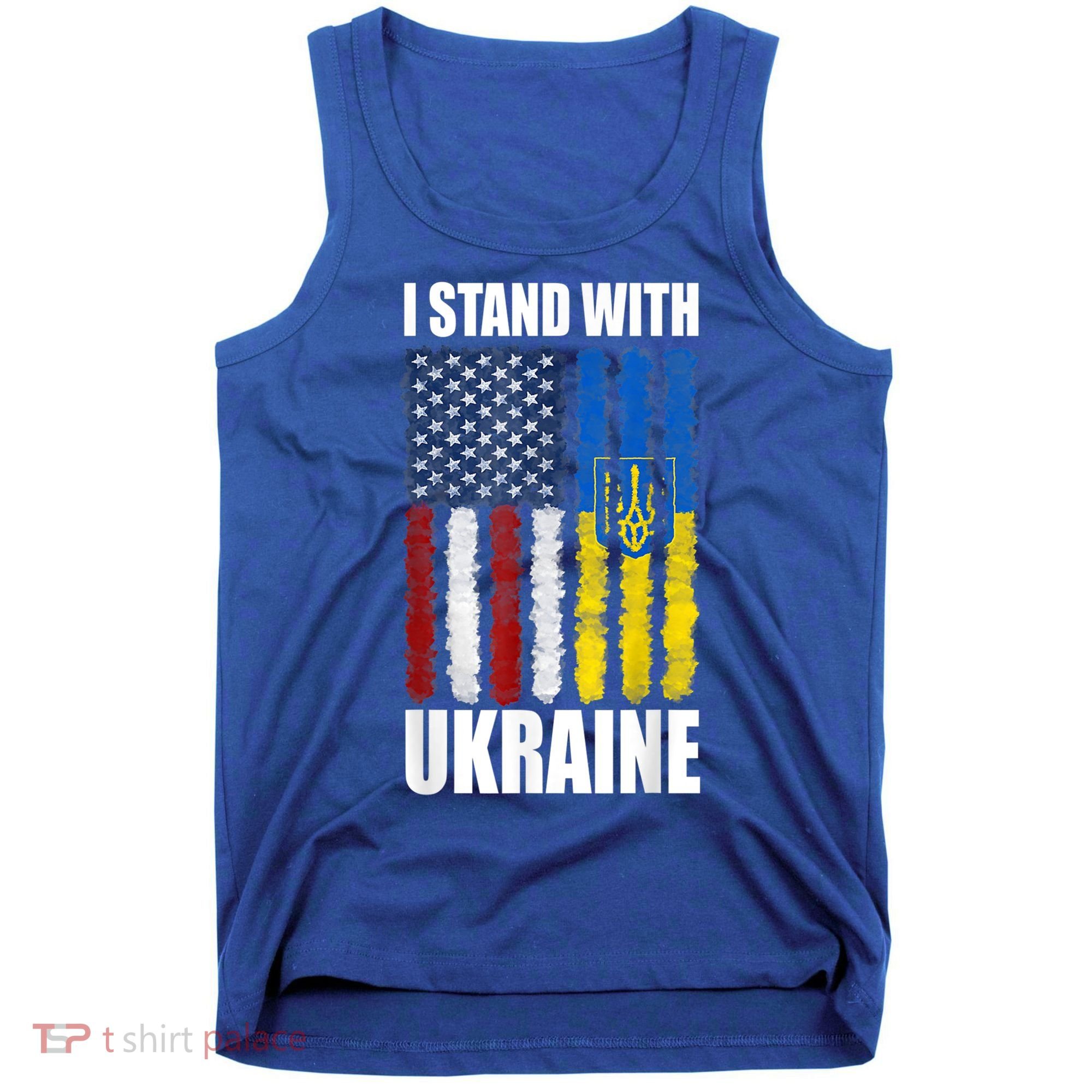 I Stand With Ukraine American Ukrainian Flag Gift Tank Top