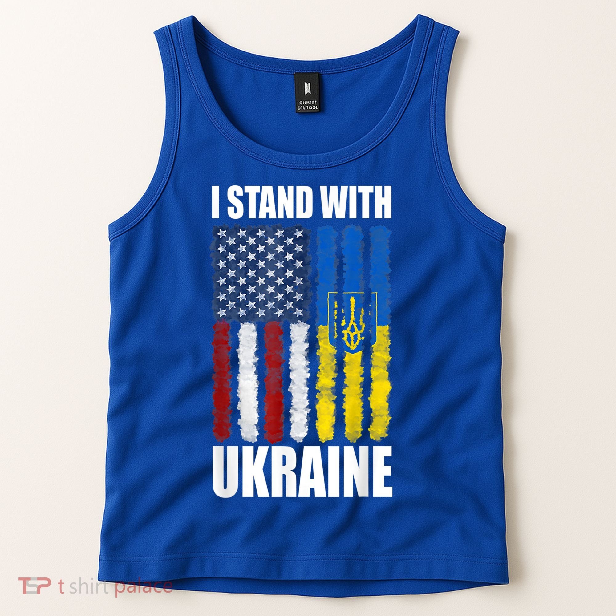 I Stand With Ukraine American Ukrainian Flag Gift Tank Top