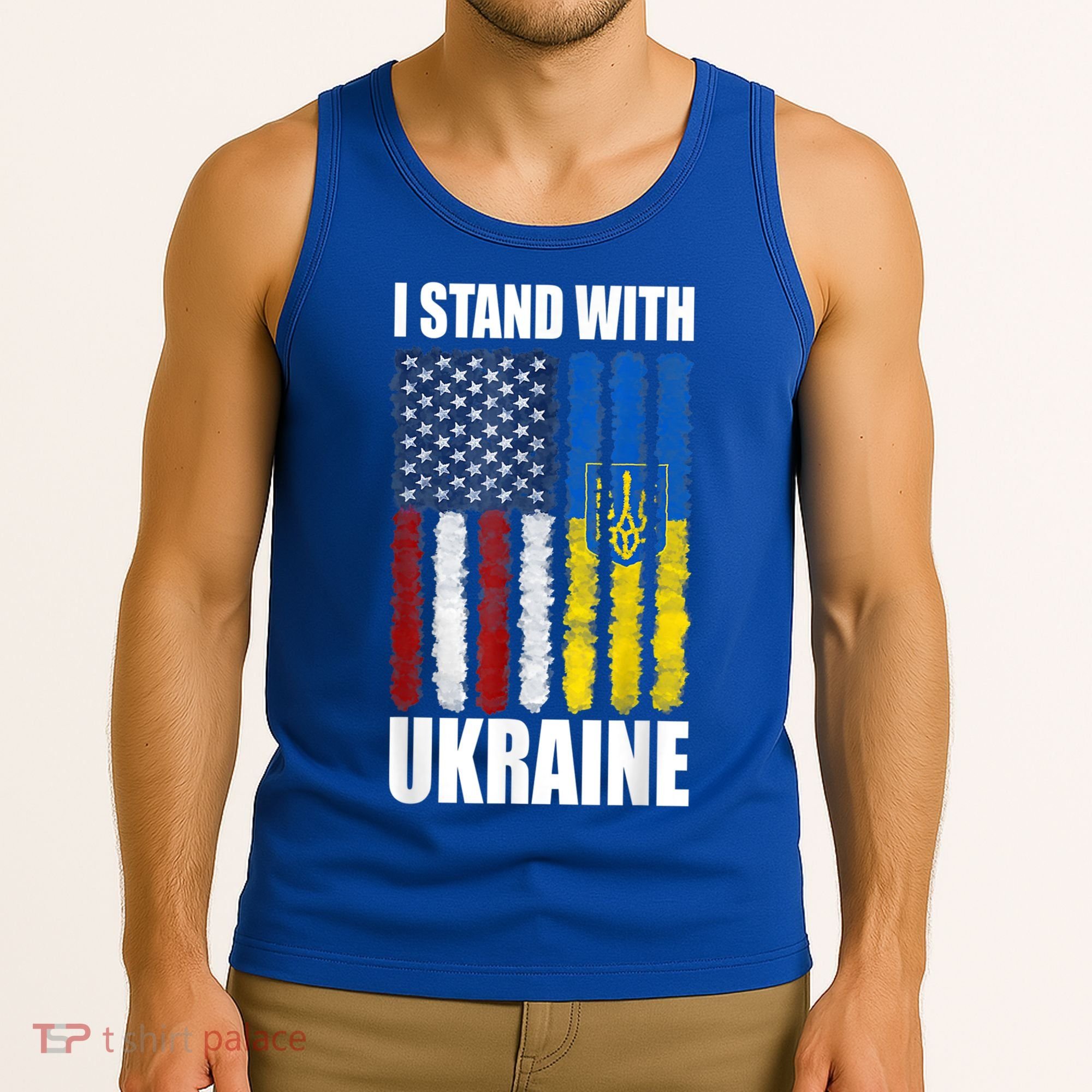 I Stand With Ukraine American Ukrainian Flag Gift Tank Top