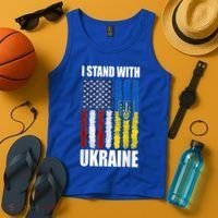 I Stand With Ukraine American Ukrainian Flag Gift Tank Top thumb 4