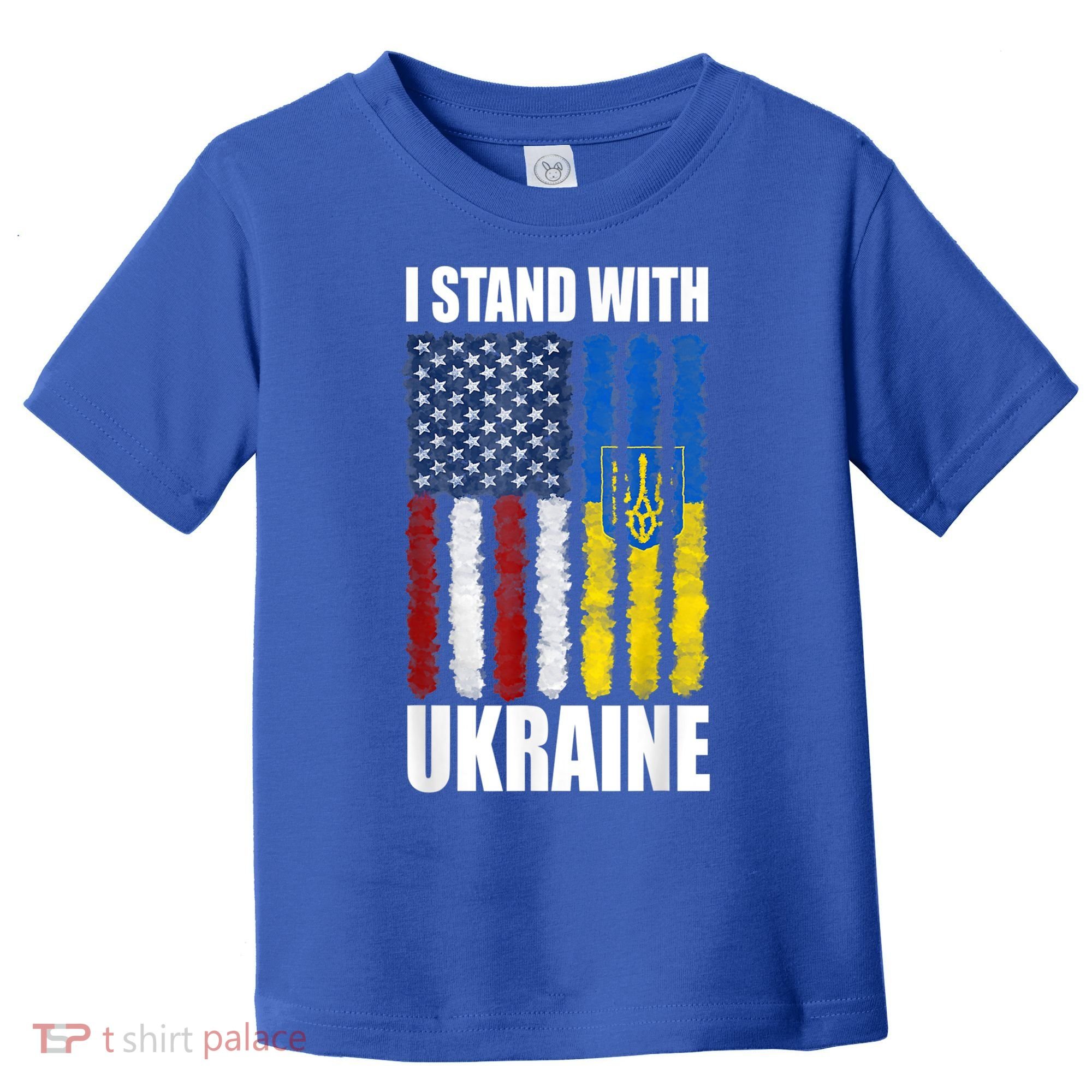 I Stand With Ukraine American Ukrainian Flag Gift Toddler T-Shirt