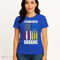 I Stand With Ukraine American Ukrainian Flag Gift Women's T-Shirt thumb 4