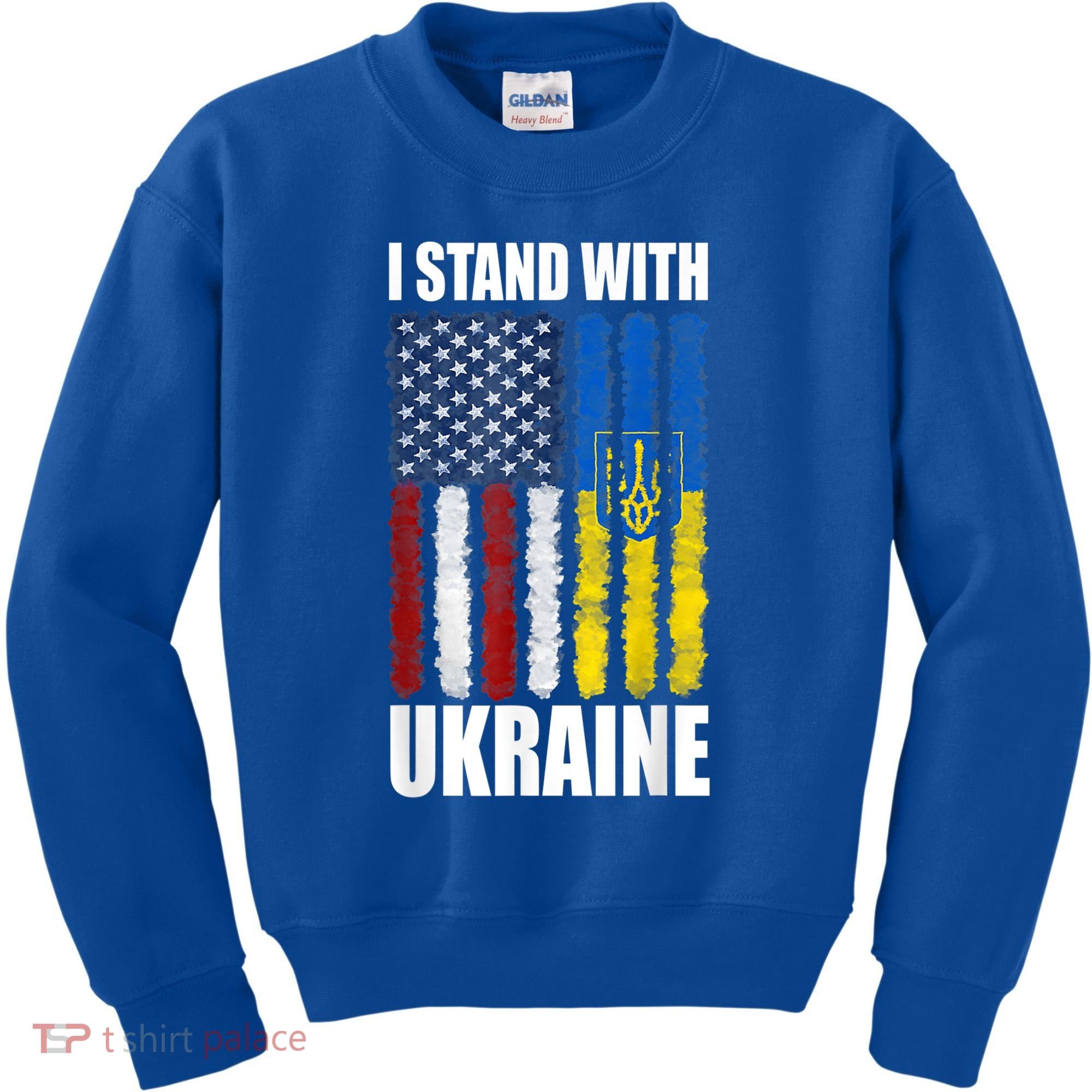 I Stand With Ukraine American Ukrainian Flag Gift Kids Sweatshirt
