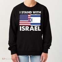 I Stand With Israel Usa Flag Women's Sweatshirt thumb 0