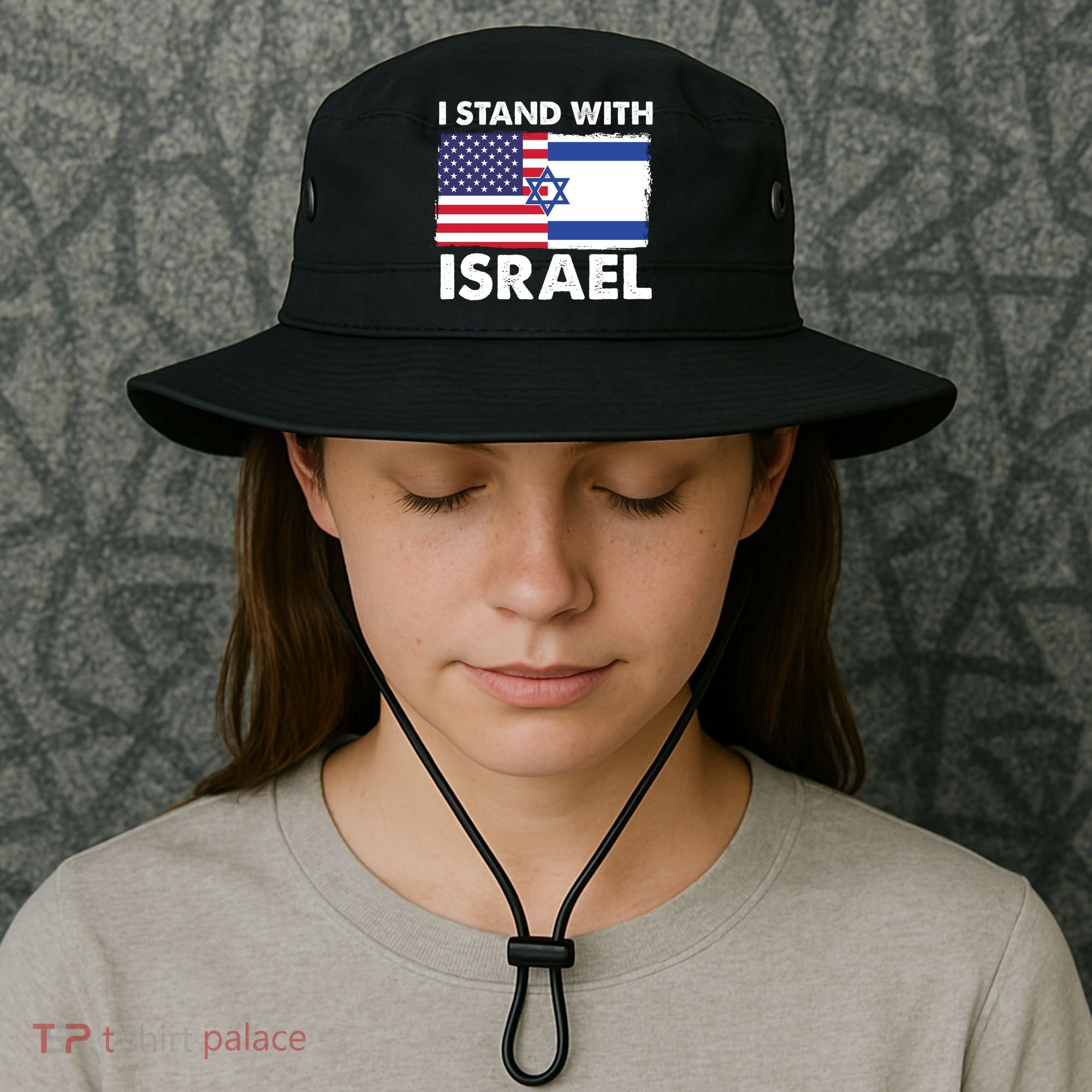 I Stand With Israel Usa Flag Bucket Hat