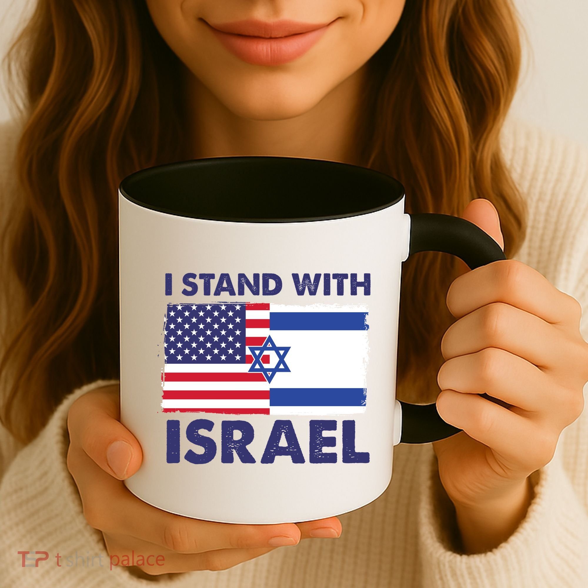 I Stand With Israel Usa Flag Coffee Mug