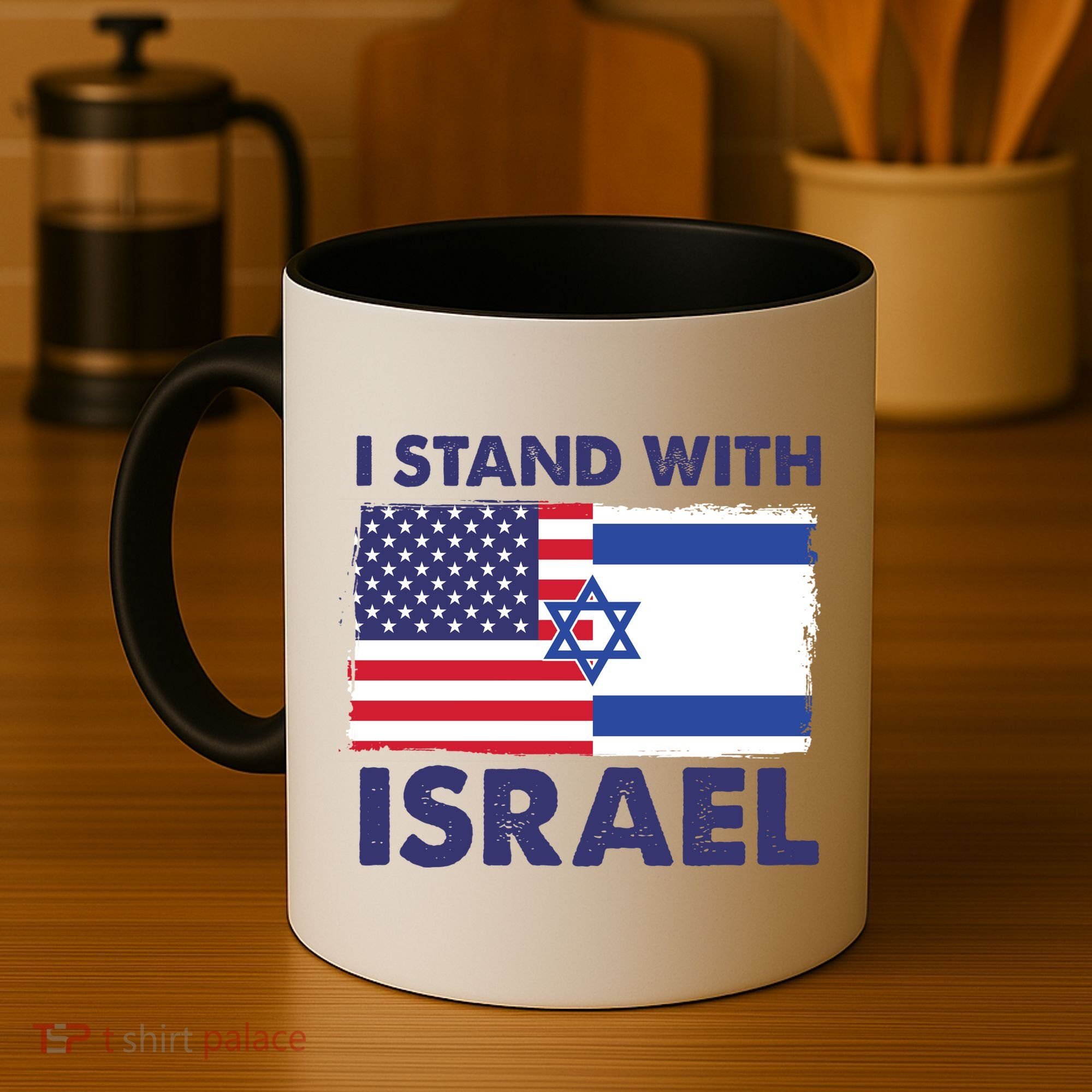 I Stand With Israel Usa Flag Coffee Mug