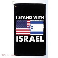 I Stand With Israel Usa Flag Golf Towel thumb 0
