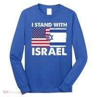 I Stand With Israel Usa Flag Long Sleeve Shirt thumb 0