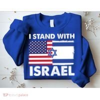 I Stand With Israel Usa Flag Sweatshirt thumb 2