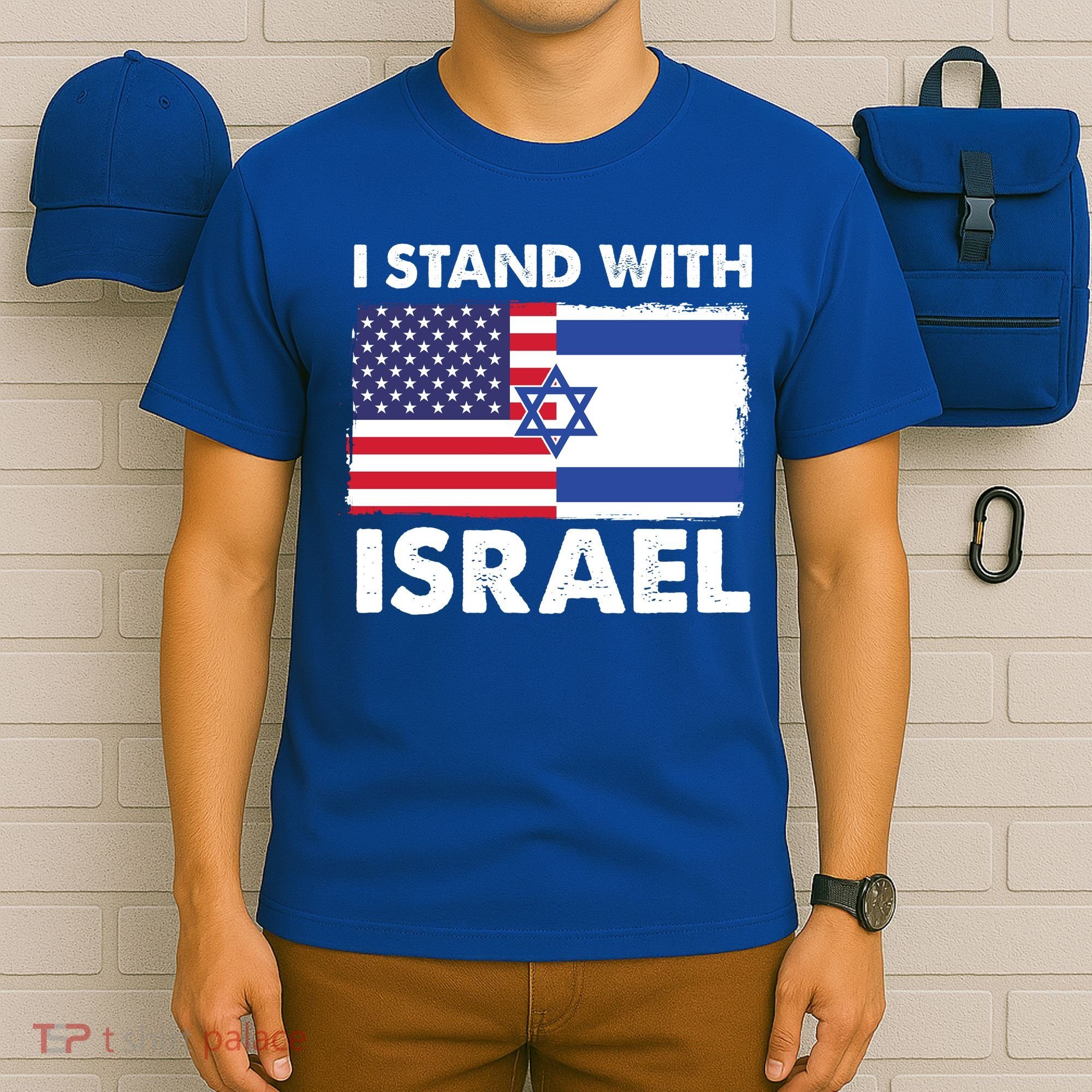 I Stand With Israel Usa Flag T-Shirt