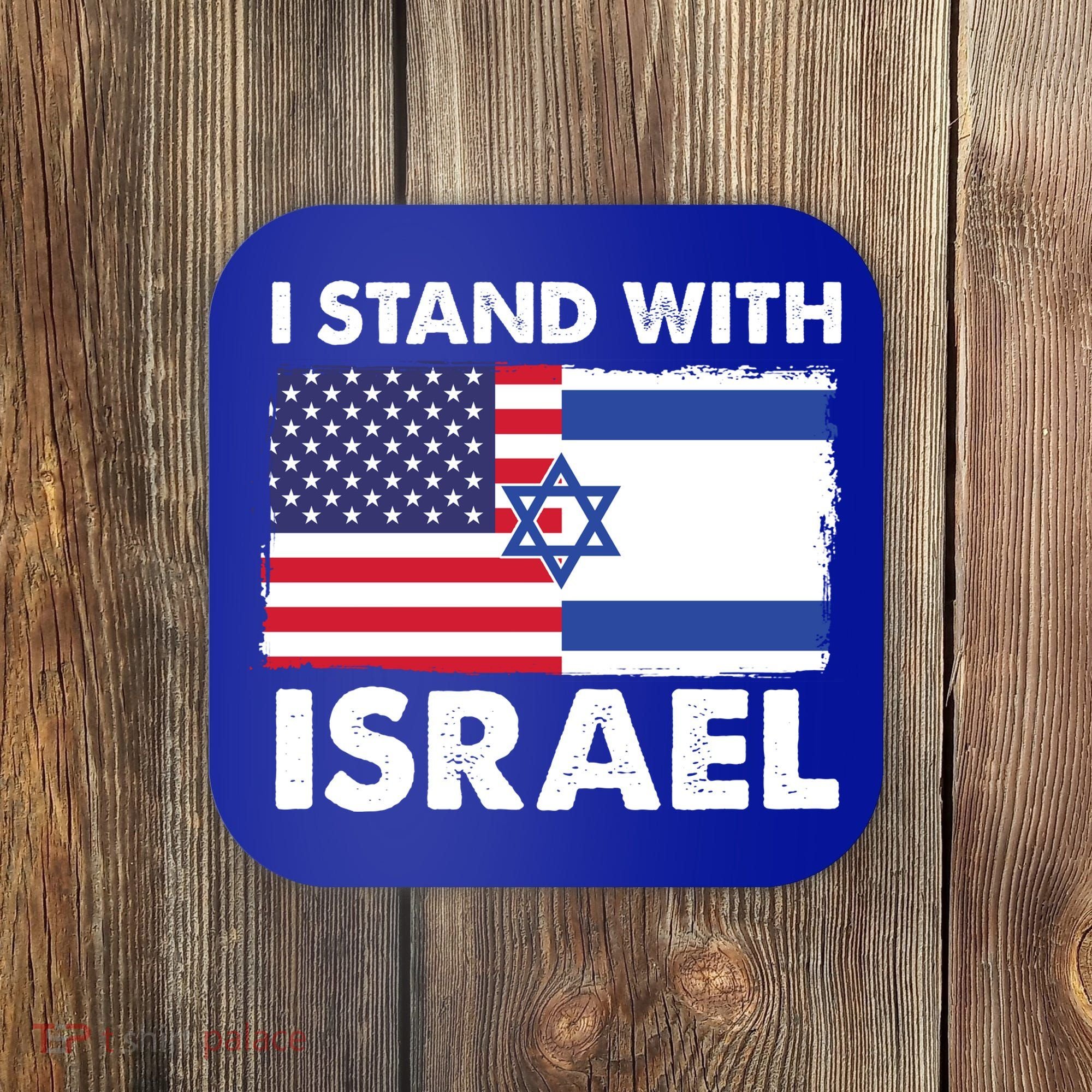 I Stand With Israel Usa Flag Coaster