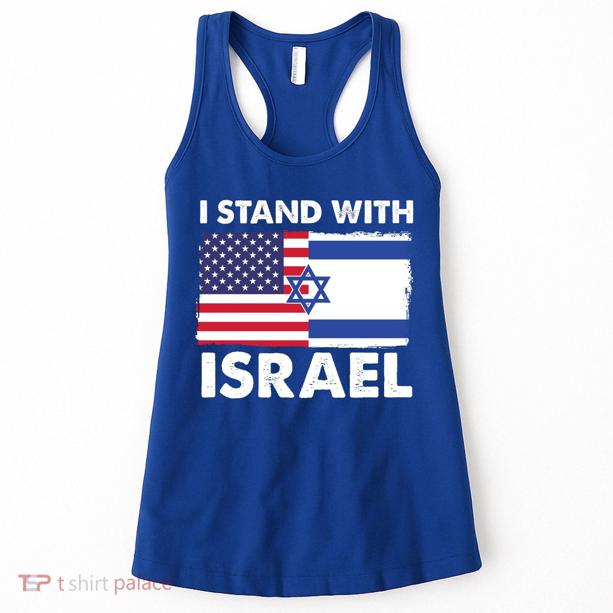 I Stand With Israel Usa Flag Women's Tank Top