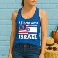 I Stand With Israel Usa Flag Women's Tank Top thumb 2